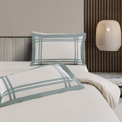 Malako Luxe: Bodo Collection 550TC Olive Beige 100% Cotton Super King Size Bedding - MALAKO