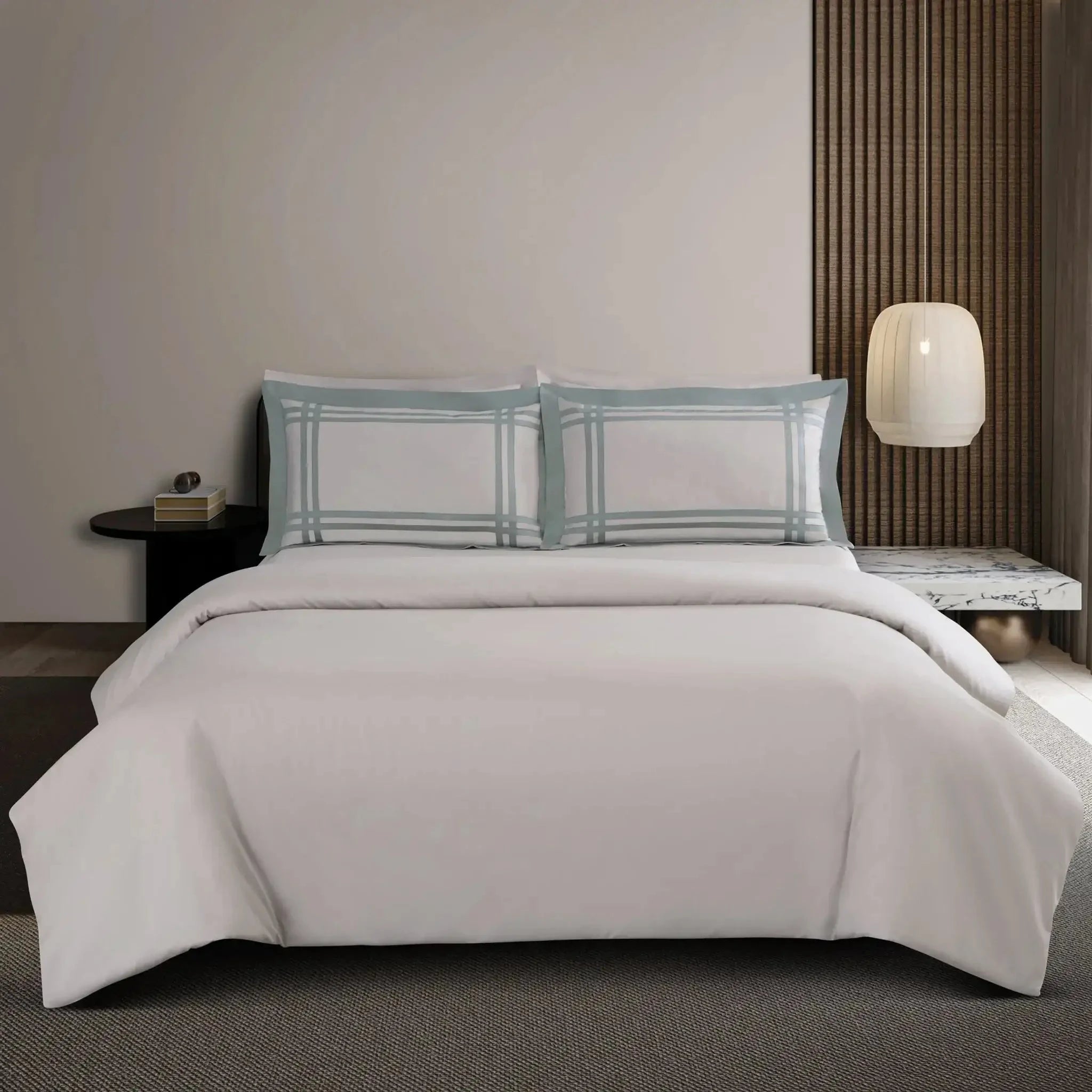 Malako Luxe: Bodo Collection 550TC Olive Beige 100% Cotton Super King Size Bedding