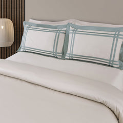 Malako Luxe: Bodo Collection 550TC Olive Beige 100% Cotton Super King Size Bedding - MALAKO