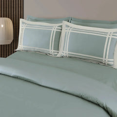Malako Luxe: Bodo Collection 550TC Olive Green 100% Cotton Super King Size Bedding