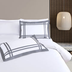Malako Luxe: Bodo Collection 550TC White 100% Cotton Super King Size Bedding - MALAKO