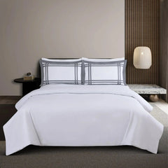 Malako Luxe: Bodo Collection 550TC Silver Grey 100% Cotton Super King Size Bedding