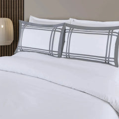 Malako Luxe: Bodo Collection 550TC Silver Grey 100% Cotton Super King Size Bedding