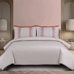 Malako Luxe Collection 550 TC Almond Beige & Cedar Premium Embroidered Bedding