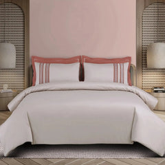 Malako Luxe Collection 550 TC Almond Beige & Cedar Premium Embroidered Bedding