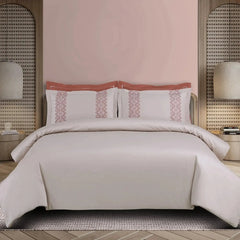 Malako Luxe Collection 550 TC Almond Beige & Cedar Premium Embroidered Bedding