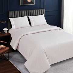 Malako Luxe Collection: 550 TC Almond Beige Premium Embroidered Bedding - MALAKO