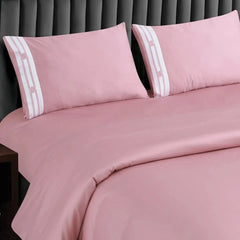 Malako Luxe Collection 550 TC Blush Pink Premium Embroidered Bedding