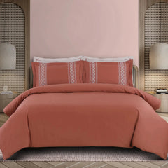 Malako Luxe Collection 550 TC Cedar & Almond Beige Premium Embroidered Bedding