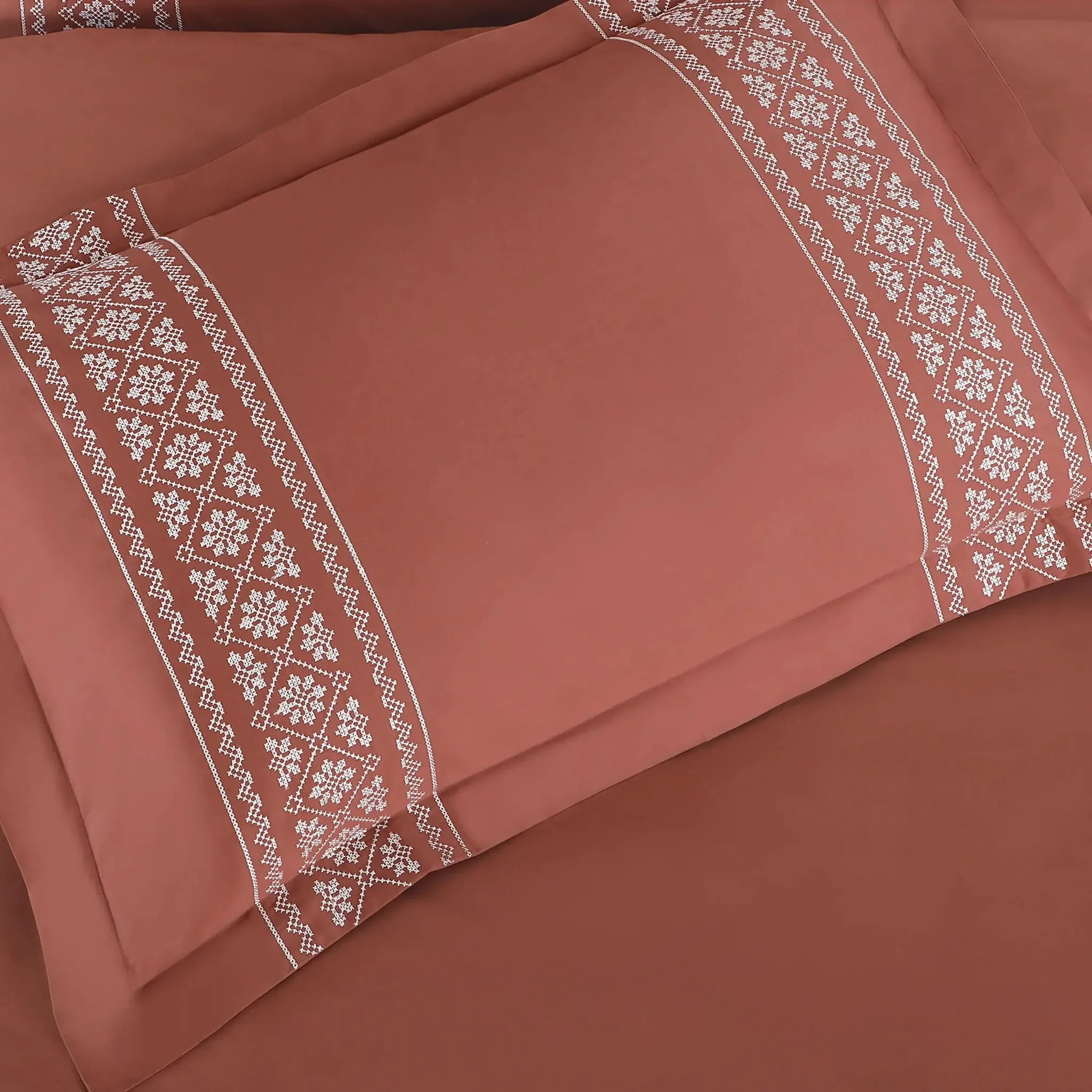 Malako Luxe Collection 550 TC Cedar & Almond Beige Premium Embroidered Bedding