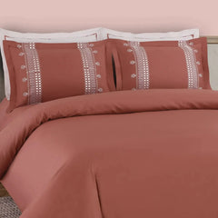 Malako Luxe Collection 550 TC Cedar & Almond Beige Premium Embroidered Bedding