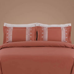 Malako Luxe Collection 550 TC Cedar & Almond Beige Premium Embroidered Bedding