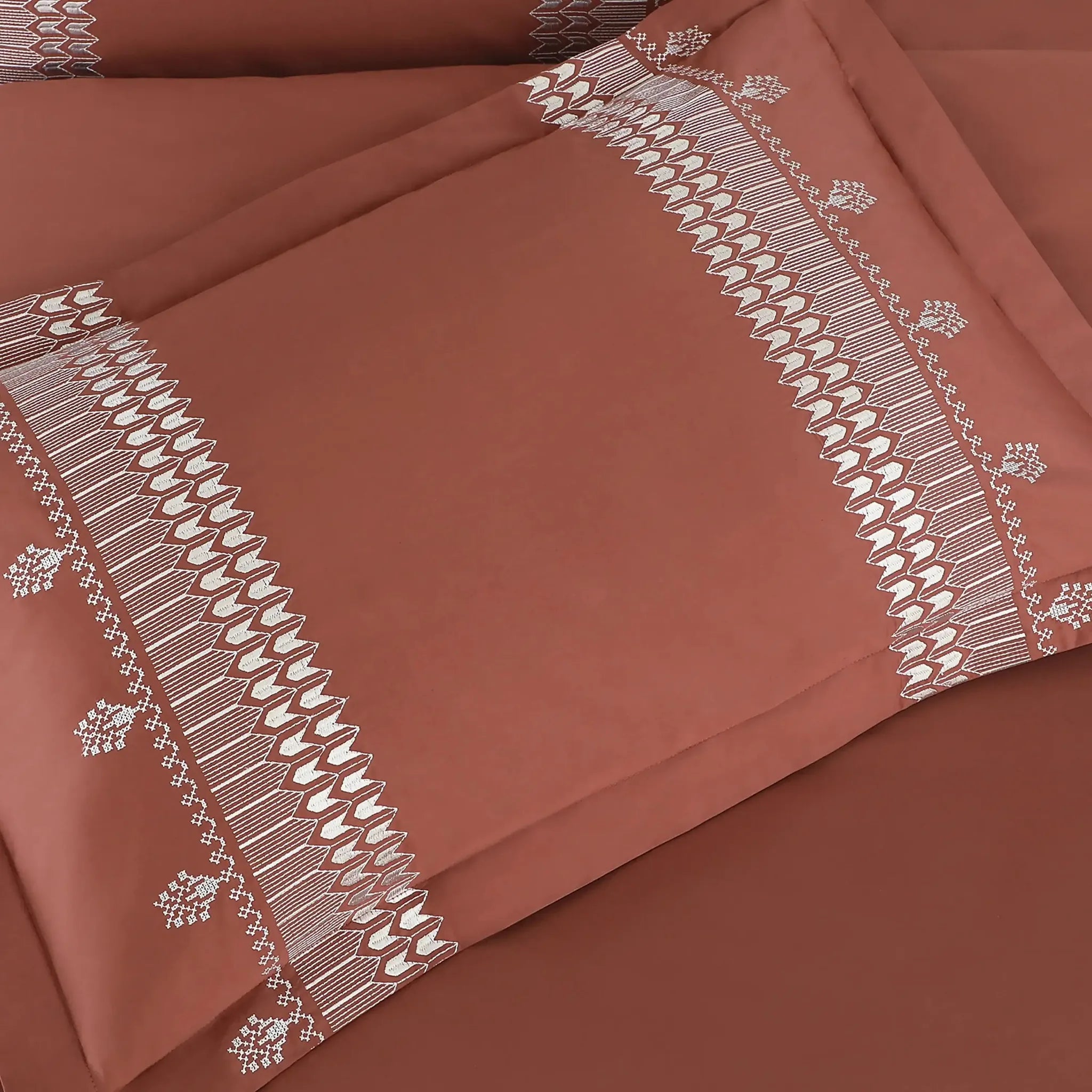 Malako Luxe Collection 550 TC Cedar & Almond Beige Premium Embroidered Bedding