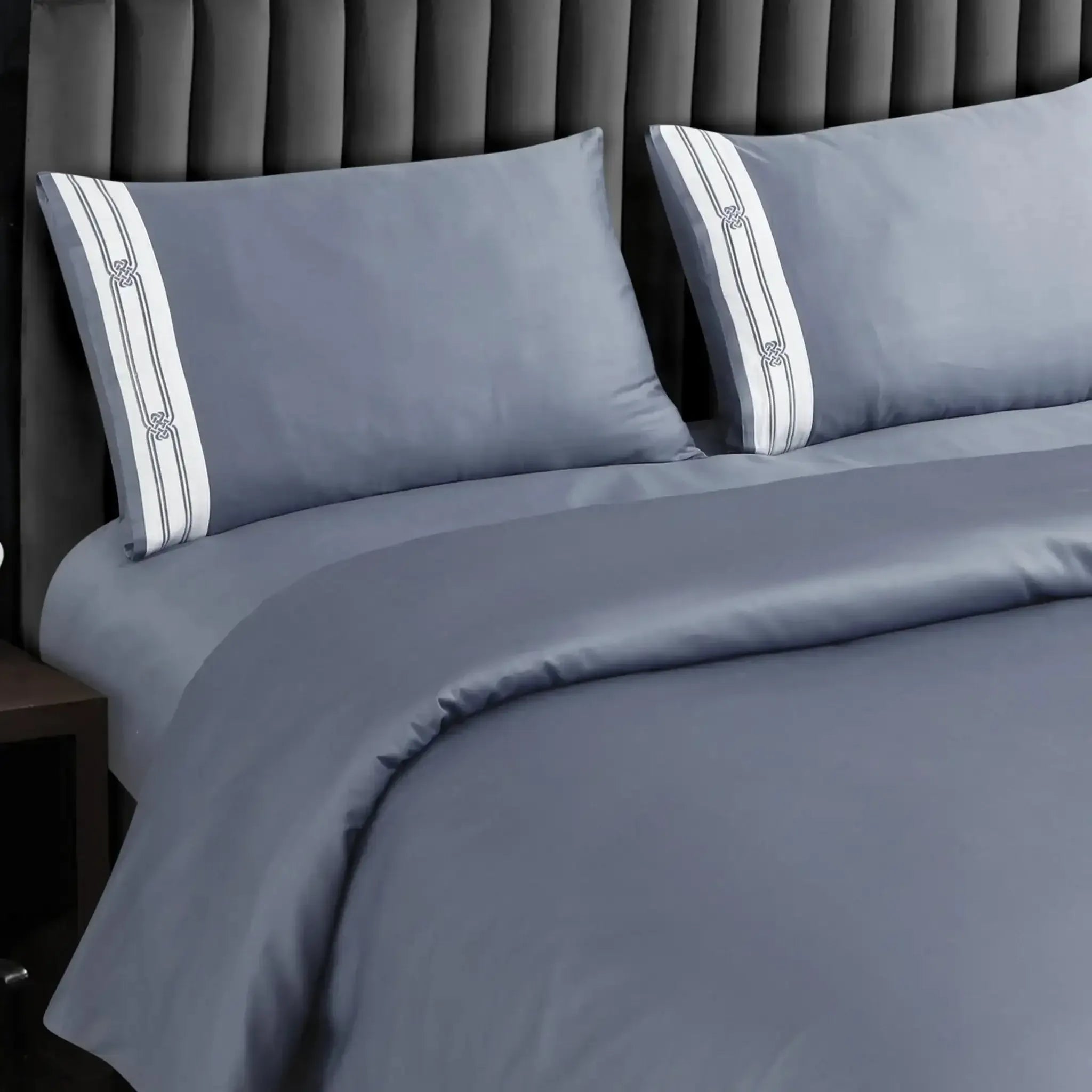 Malako Luxe Collection 550 TC Grey Premium Embroidered Bedding