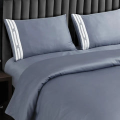 Malako Luxe Collection 550 TC Grey Premium Embroidered Bedding
