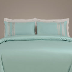 Malako Luxe Collection: 550 TC Mint Green Premium Embroidered Bedding - MALAKO