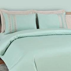 Malako Luxe Collection: 550 TC Mint Green Premium Embroidered Bedding - MALAKO