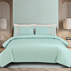 Malako Luxe Collection: 550 TC Mint Green Premium Embroidered Bedding - MALAKO