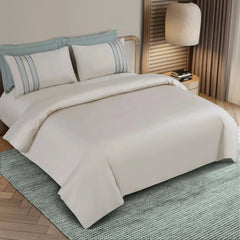 Malako Luxe Collection 550 TC Olive Beige Premium Embroidered Bedding