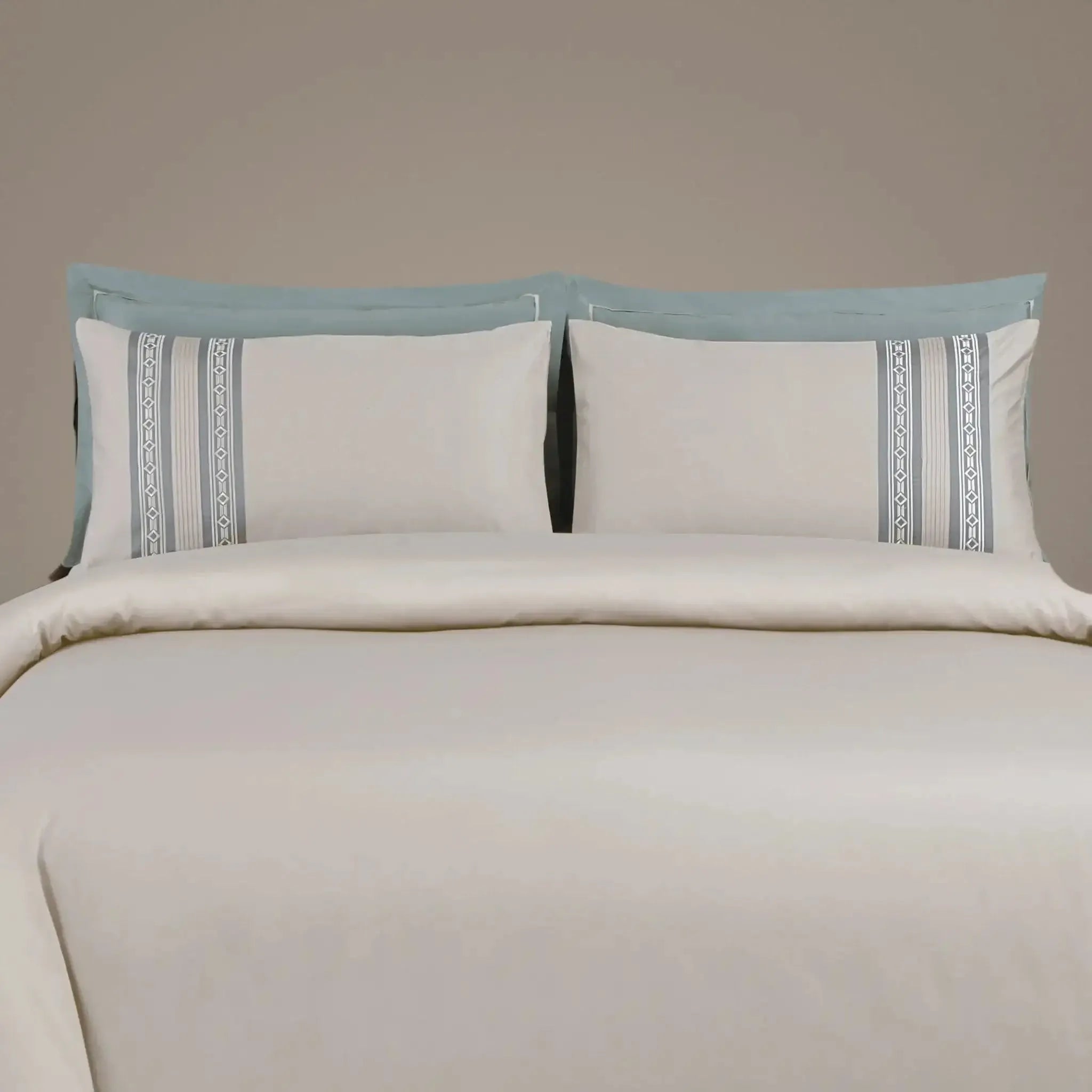 Malako Luxe Collection 550 TC Olive Beige Premium Embroidered Bedding