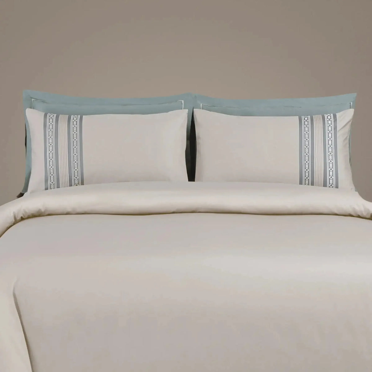 Malako Luxe Collection 550 TC Olive Beige Premium Embroidered Bedding