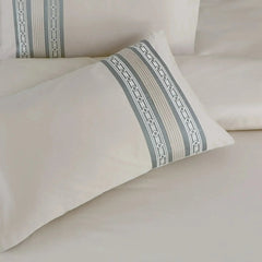Malako Luxe Collection 550 TC Olive Beige Premium Embroidered Bedding