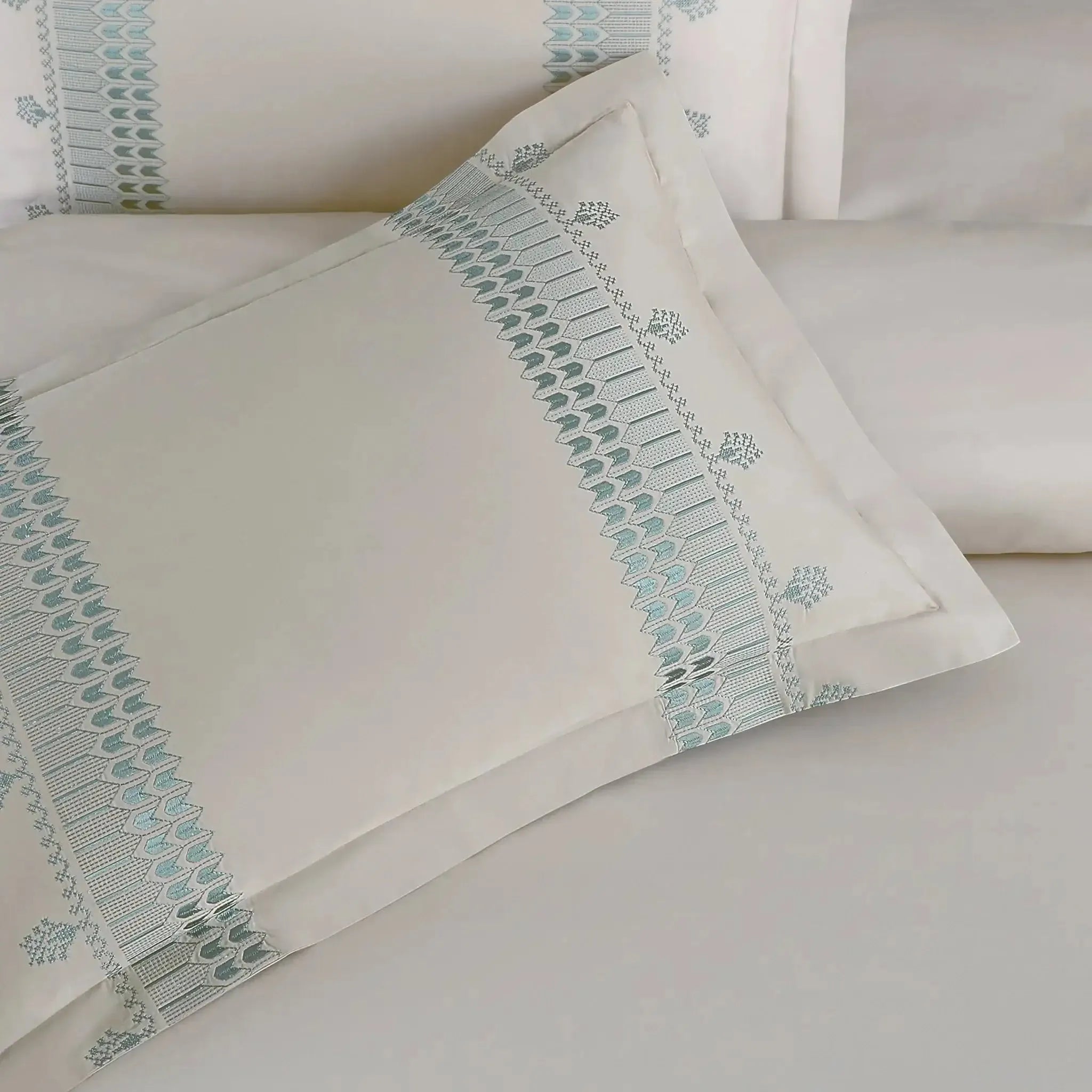 Malako Luxe Collection 550 TC Olive Beige Premium Embroidered Bedding