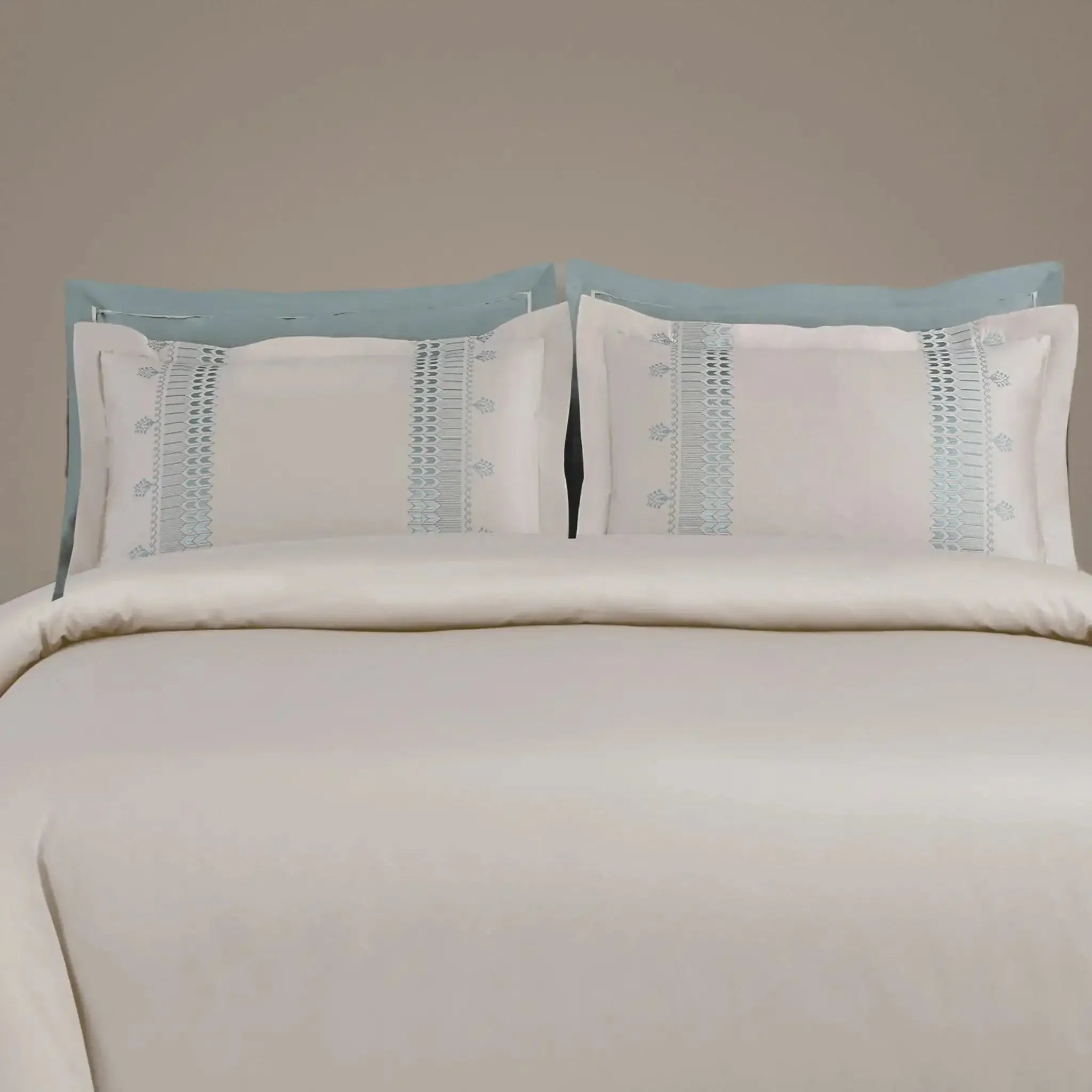 Malako Luxe Collection 550 TC Olive Beige Premium Embroidered Bedding