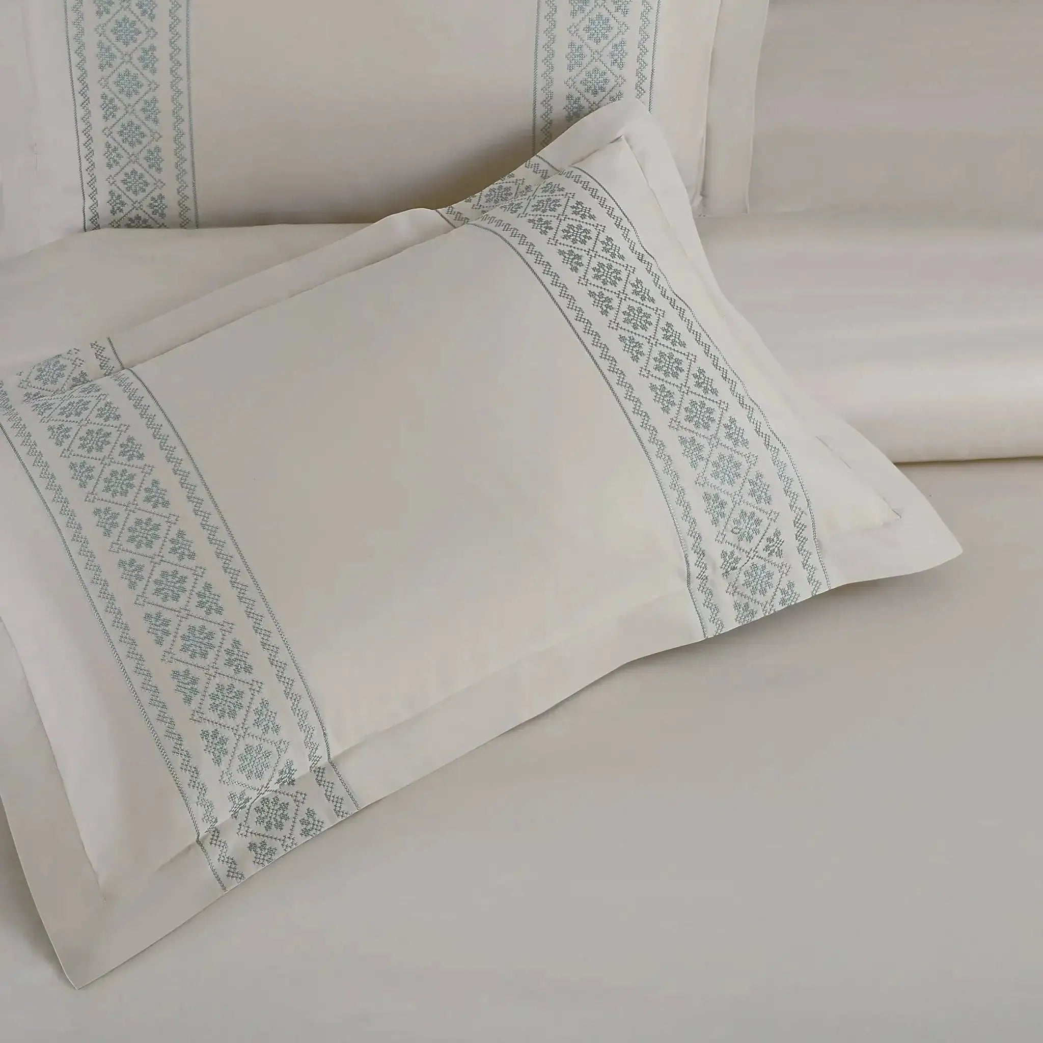 Malako Luxe Collection 550 TC Olive Beige Premium Embroidered Bedding