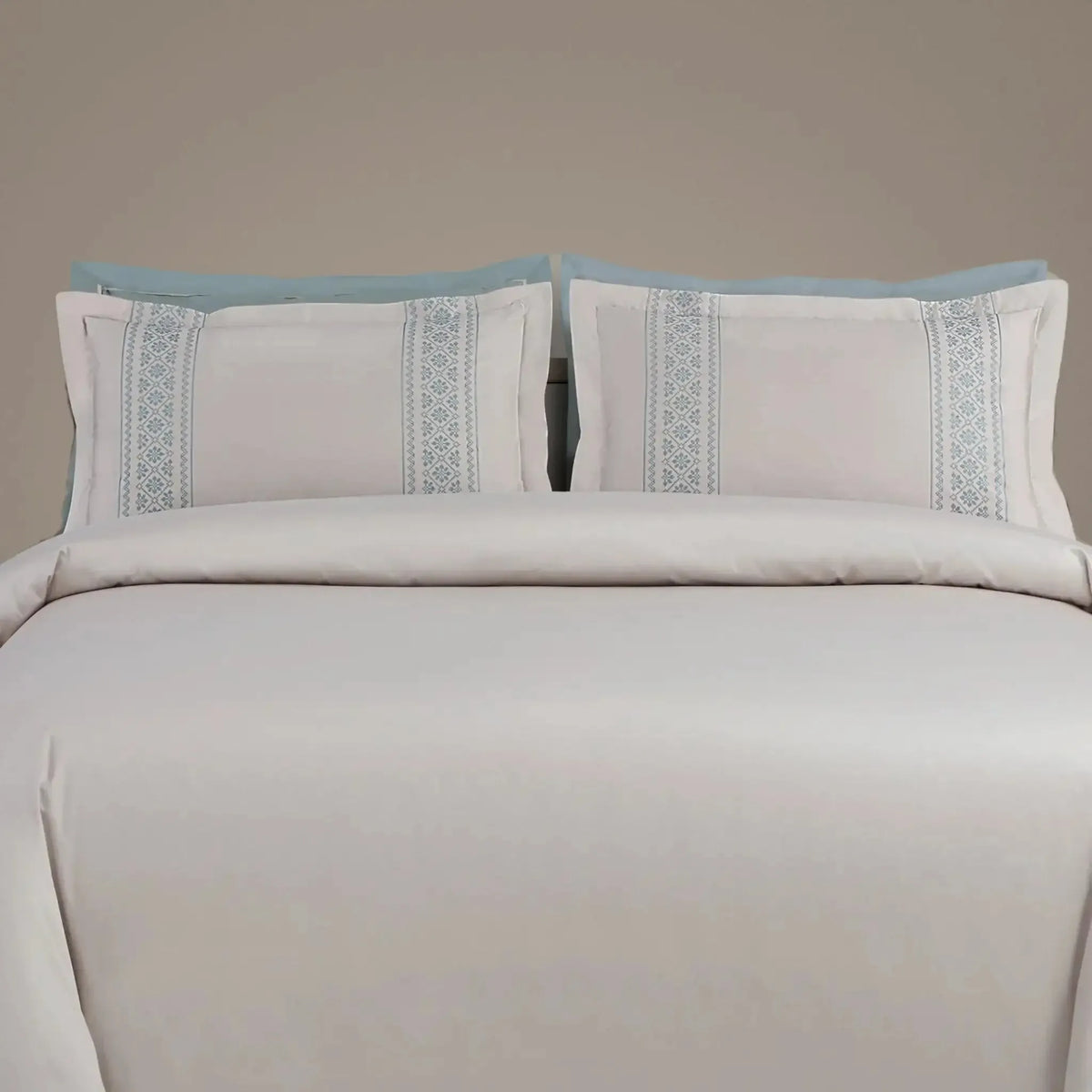 Malako Luxe Collection 550 TC Olive Beige Premium Embroidered Bedding