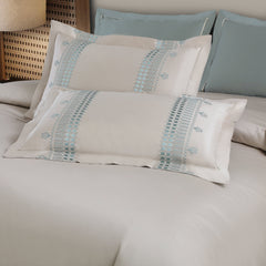 Malako Luxe Collection: 550 TC Olive Beige Premium Embroidered Bedding - MALAKO