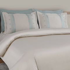 Malako Luxe Collection: 550 TC Olive Beige Premium Embroidered Bedding - MALAKO