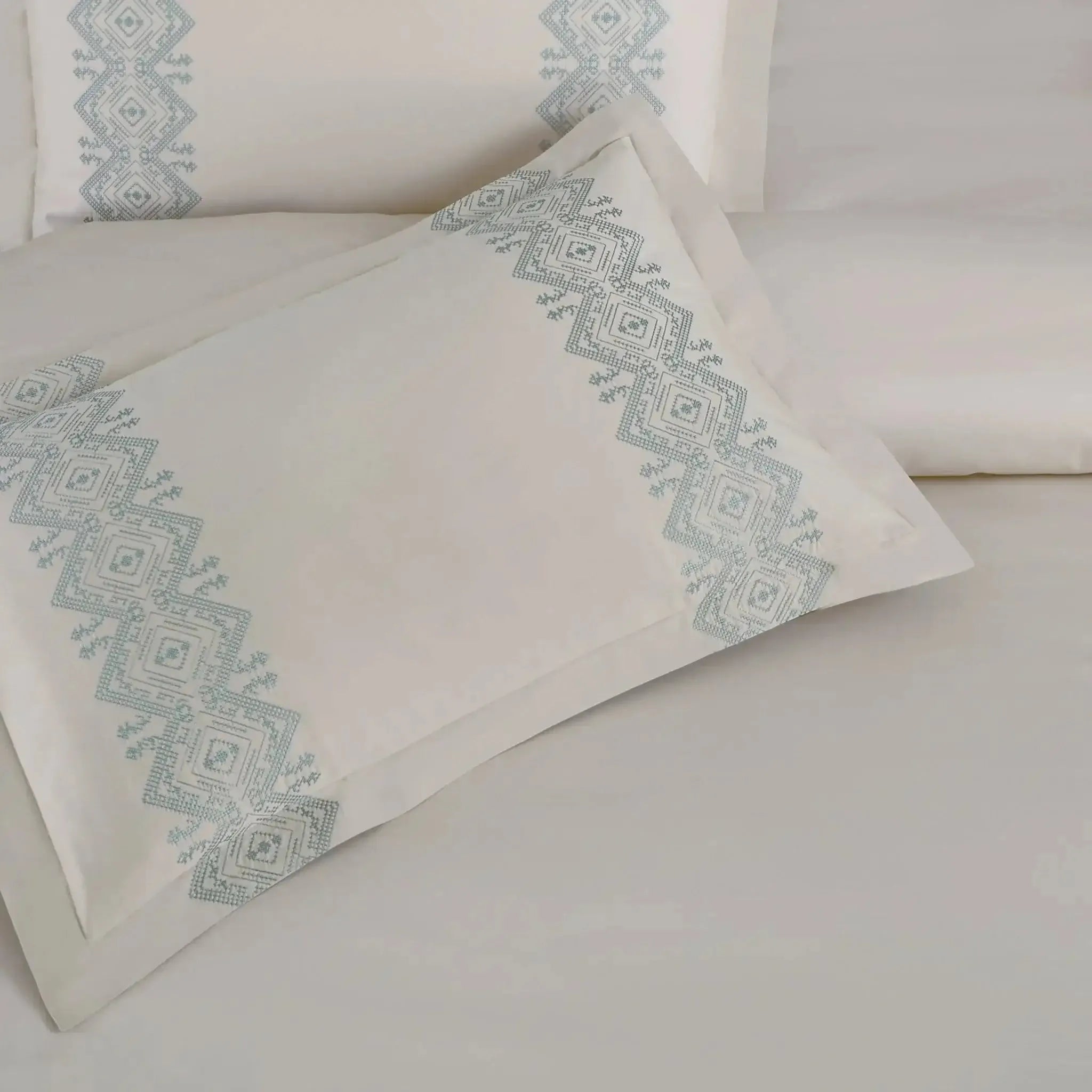 Malako Luxe Collection 550 TC Olive Beige Premium Embroidered Bedding