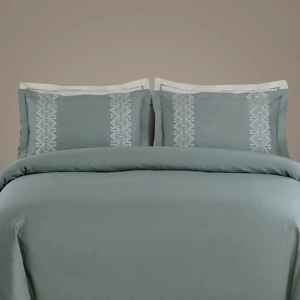 Malako Luxe Collection 550 TC Olive Green Premium Embroidered Bedding