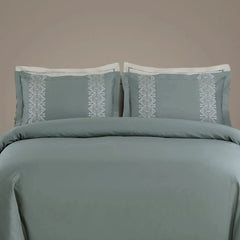 Malako Luxe Collection 550 TC Olive Green Premium Embroidered Bedding