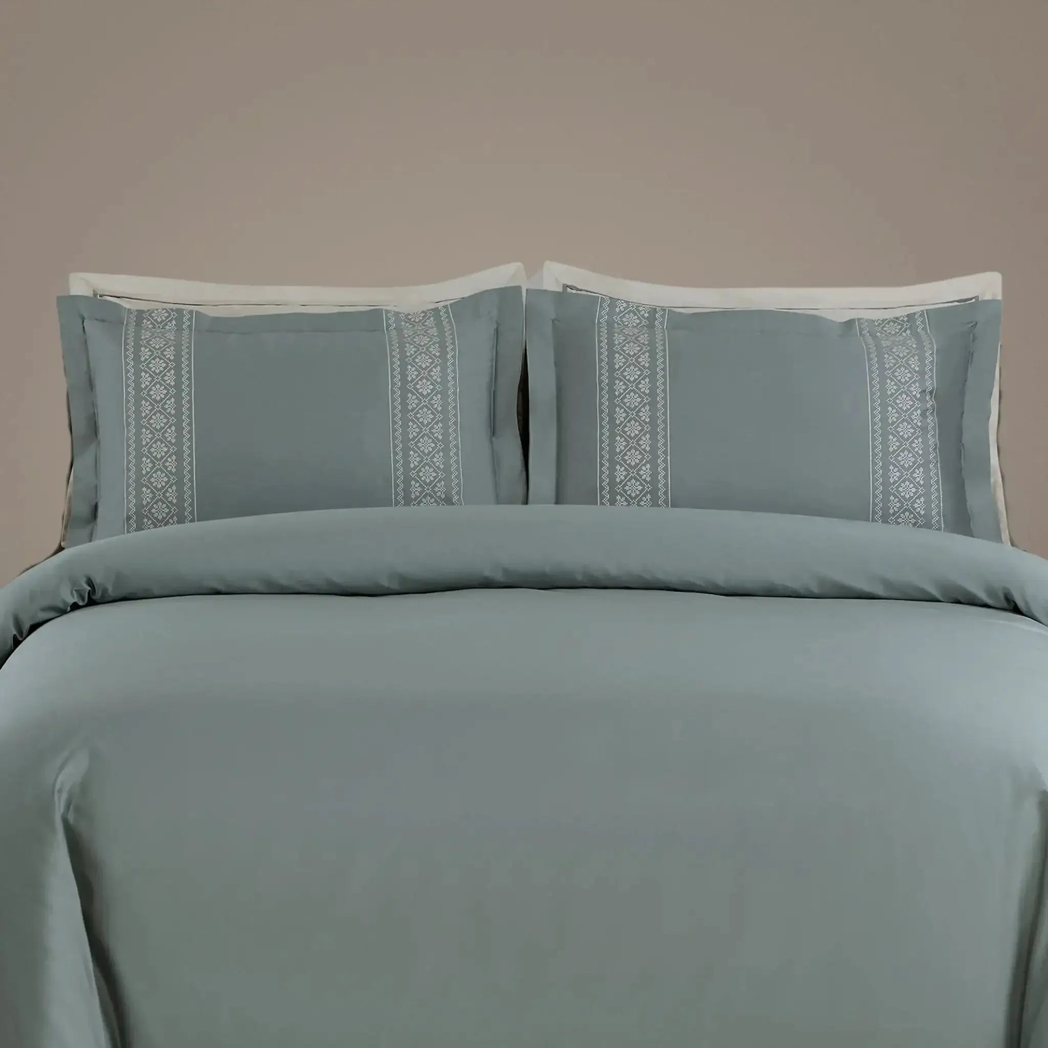 Malako Luxe Collection 550 TC Olive Green Premium Embroidered Bedding