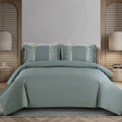 Malako Luxe Collection 550 TC Olive Green Premium Embroidered Bedding