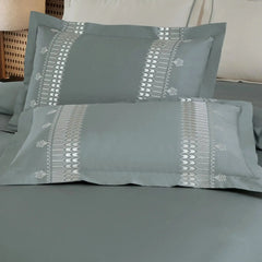 Malako Luxe Collection 550 TC Olive Green Premium Embroidered Bedding