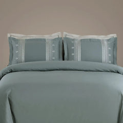 Malako Luxe Collection 550 TC Olive Green Premium Embroidered Bedding