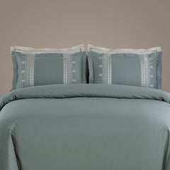 Malako Luxe Collection: 550 TC Olive Green Premium Embroidered Bedding - MALAKO