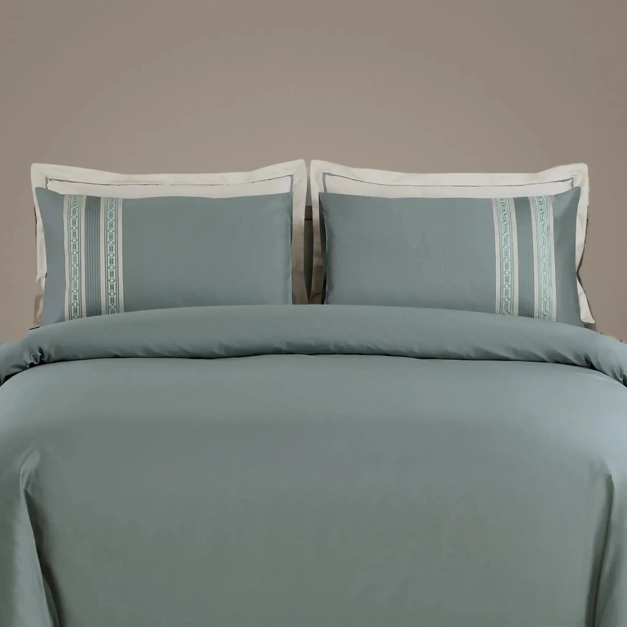 Malako Luxe Collection 550 TC Olive Green Premium Embroidered Bedding