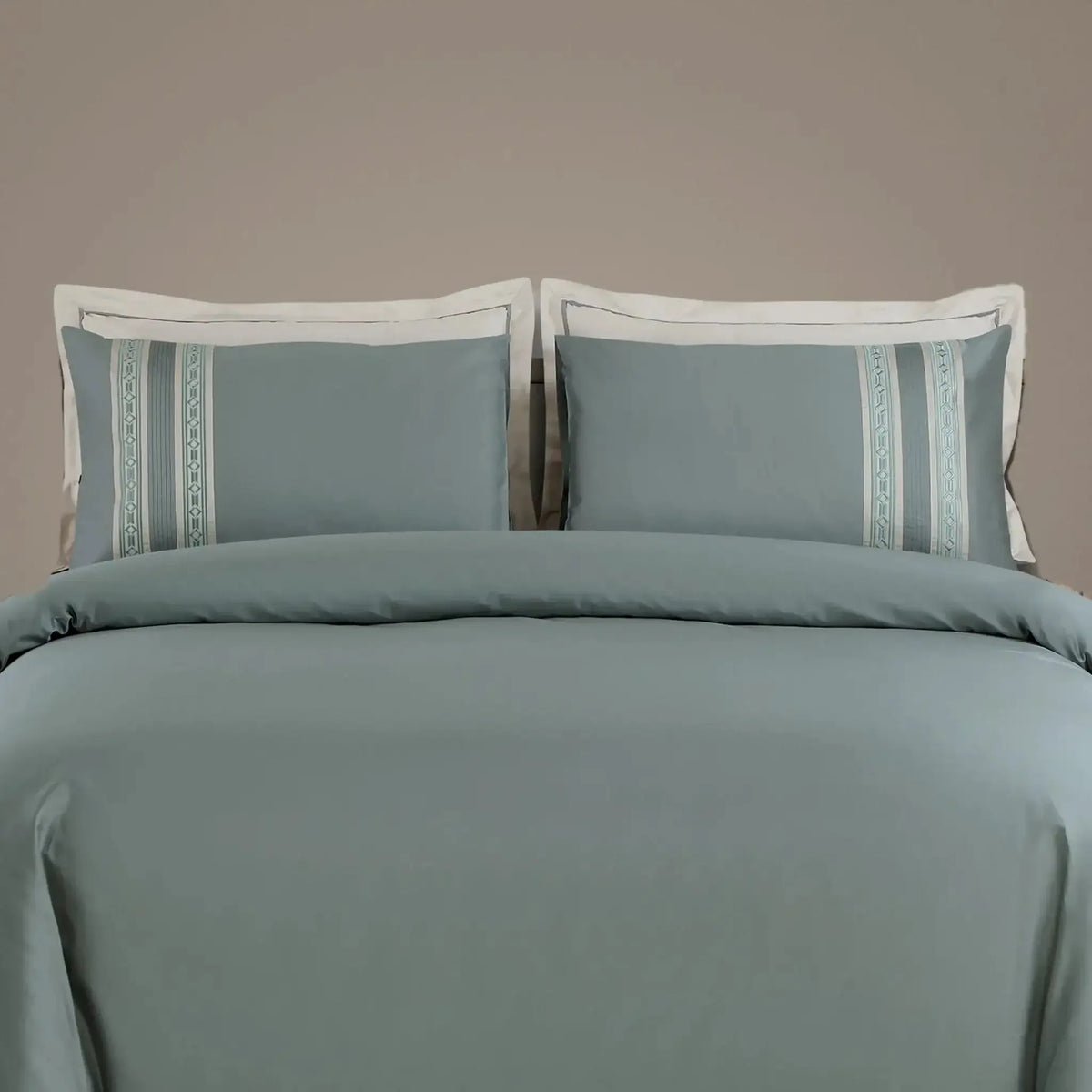 Malako Luxe Collection 550 TC Olive Green Premium Embroidered Bedding