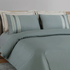 Malako Luxe Collection 550 TC Olive Green Premium Embroidered Bedding