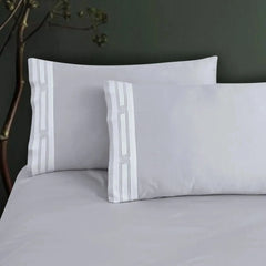 Malako Luxe Collection 550 TC Silver Grey Premium Embroidered Bedding