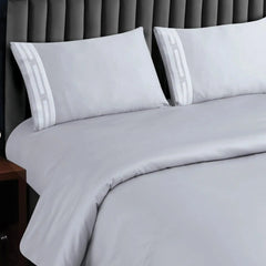Malako Luxe Collection 550 TC Silver Grey Premium Embroidered Bedding