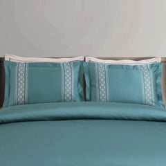 Malako Luxe Collection 550 TC Teal Green Premium Embroidered Bedding