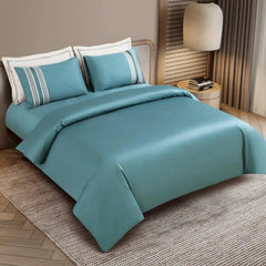 Malako Luxe Collection 550 TC Teal Green Premium Embroidered Bedding