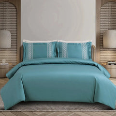 Malako Luxe Collection 550 TC Teal Green Premium Embroidered Bedding