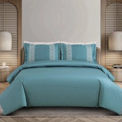 Malako Luxe Collection 550 TC Teal Green Premium Embroidered Bedding