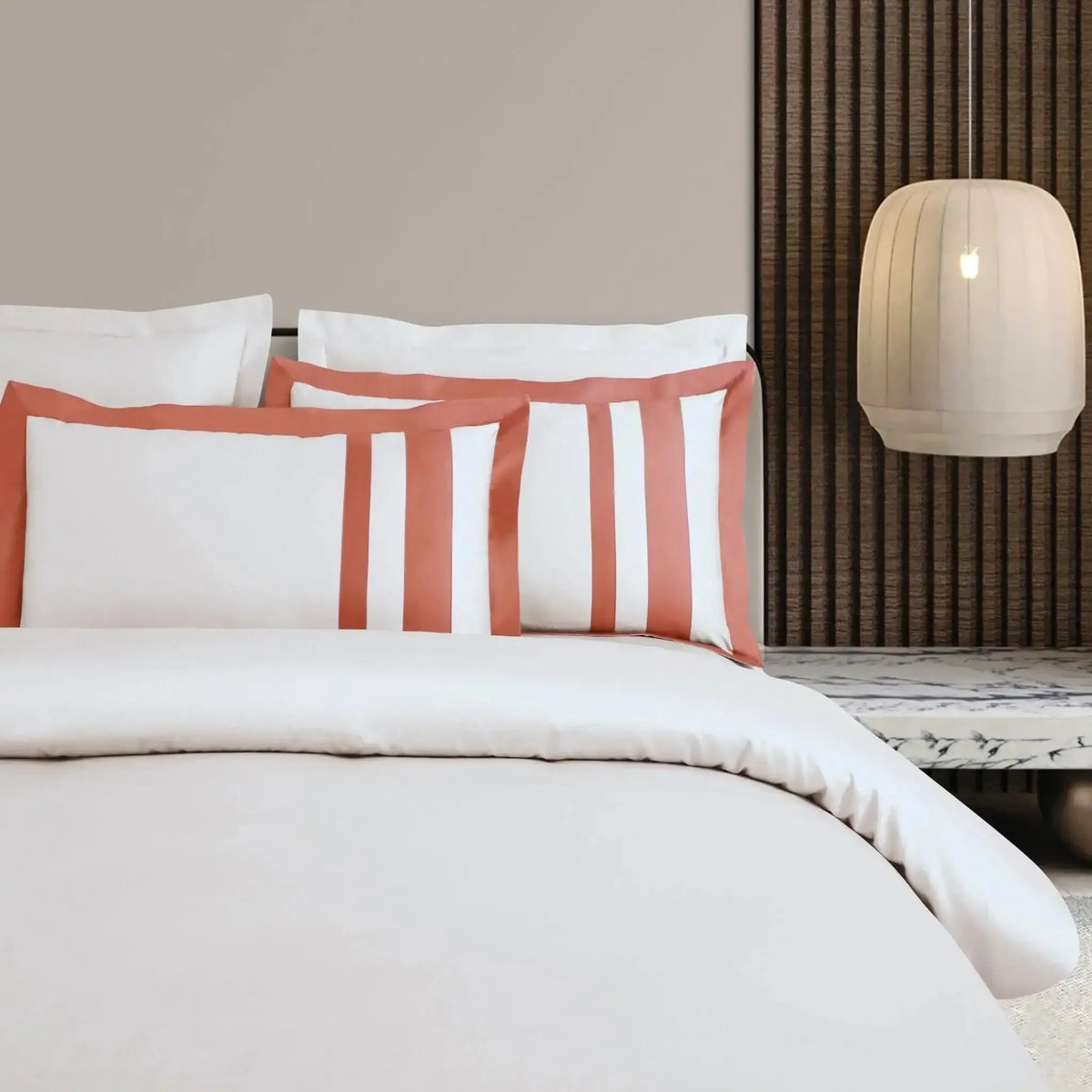 Malako Luxe: Oslo Collection 550TC Beige 100% Cotton Super King Size Bedding